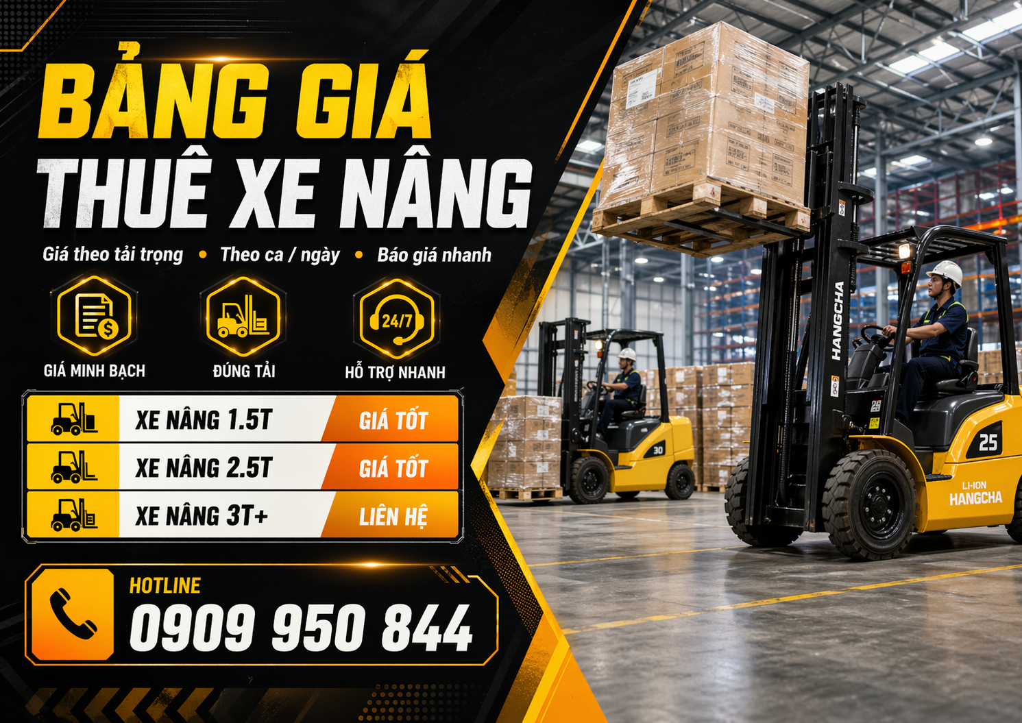 Bảng Giá Thuê Xe Nâng Mới Nhất, Dễ Hiểu, Báo Giá Sát Công Việc