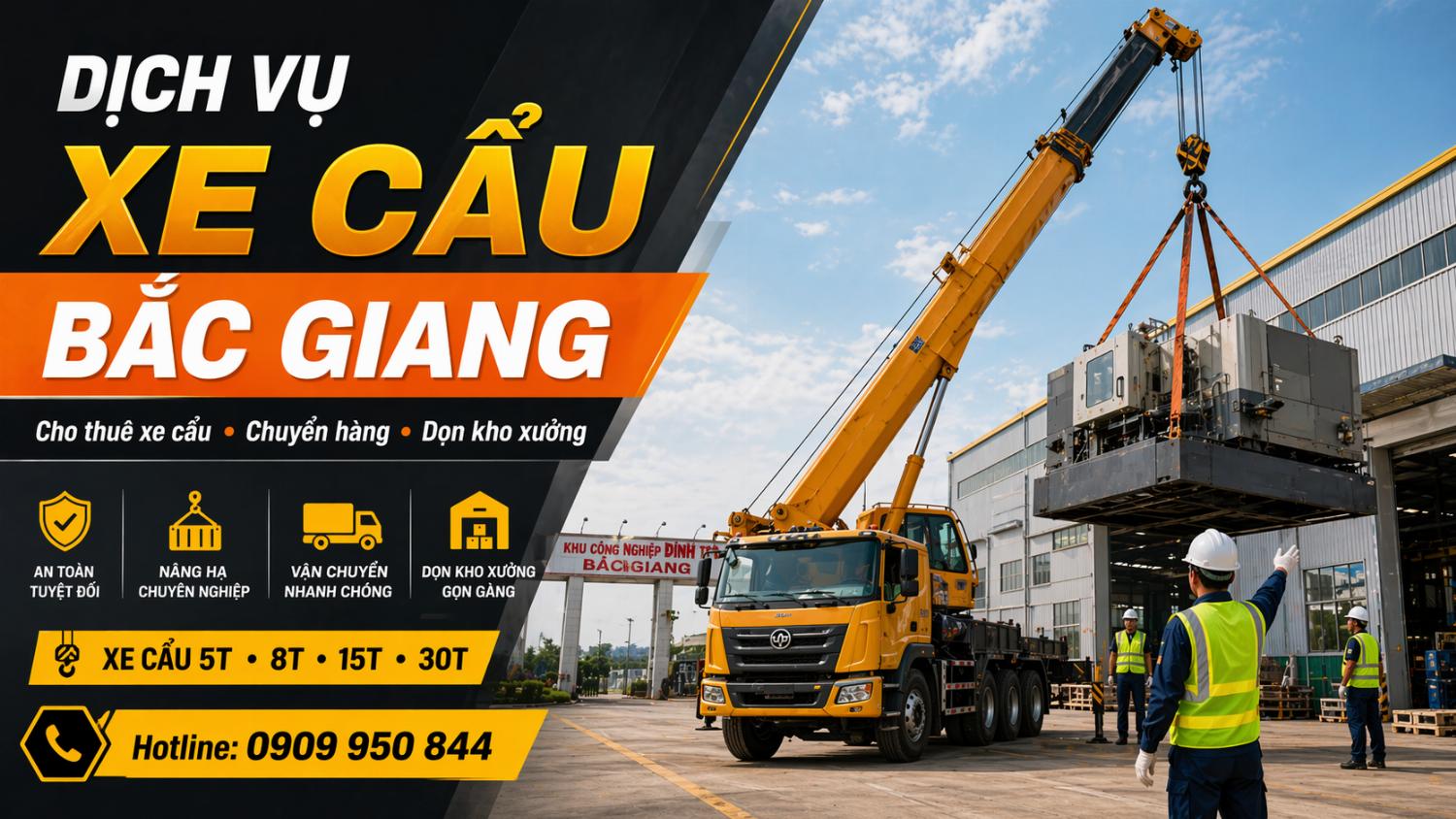 Dịch vụ cho thuê xe cẩu tải / chuyển hàng / dọn kho xưởng ở Bắc Giang Dịch vụ cho thuê xe cẩu tải / chuyển hàng / dọn kho xưởng ở Bắc Giang