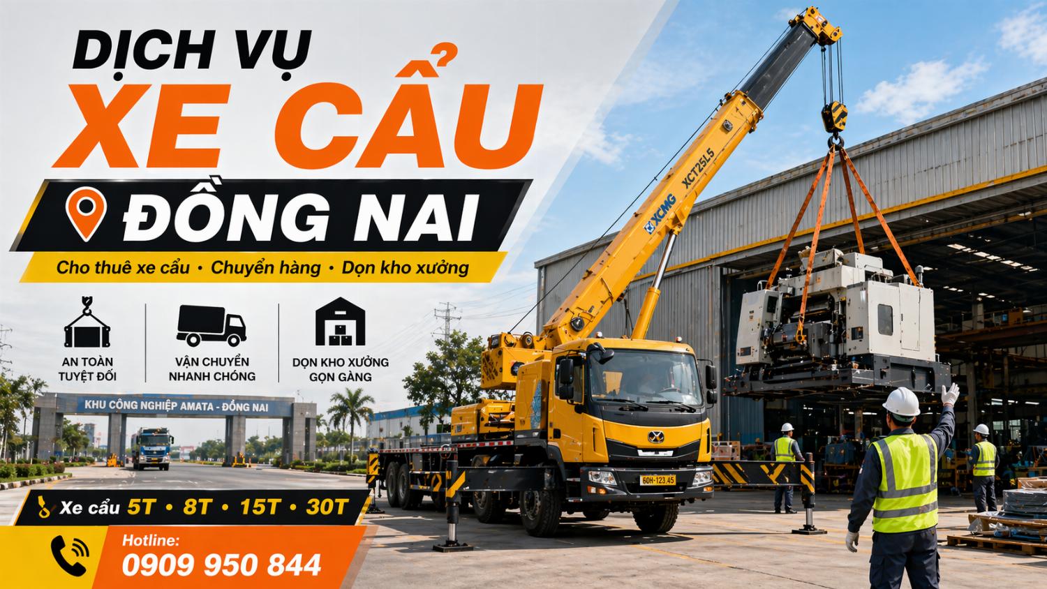 Dịch vụ cho thuê xe cẩu tải / chuyển hàng / dọn kho xưởng ở Đồng Nai Dịch vụ cho thuê xe cẩu tải / chuyển hàng / dọn kho xưởng ở Đồng Nai