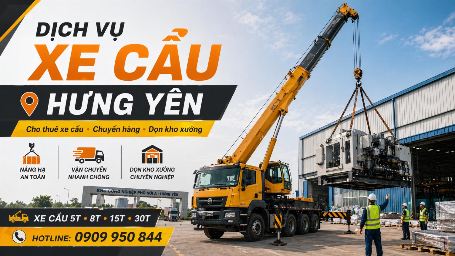Dịch vụ cho thuê xe cẩu tải / chuyển hàng / dọn kho xưởng ở Hưng Yên Dịch vụ cho thuê xe cẩu tải / chuyển hàng / dọn kho xưởng ở Hưng Yên
