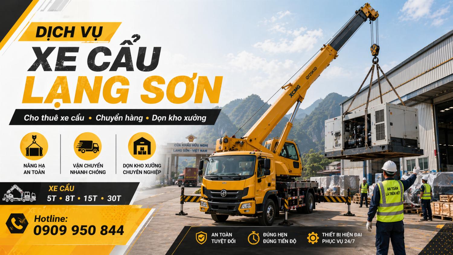Dịch vụ cho thuê xe cẩu tải / chuyển hàng / dọn kho xưởng ở Lạng Sơn Dịch vụ cho thuê xe cẩu tải / chuyển hàng / dọn kho xưởng ở Lạng Sơn