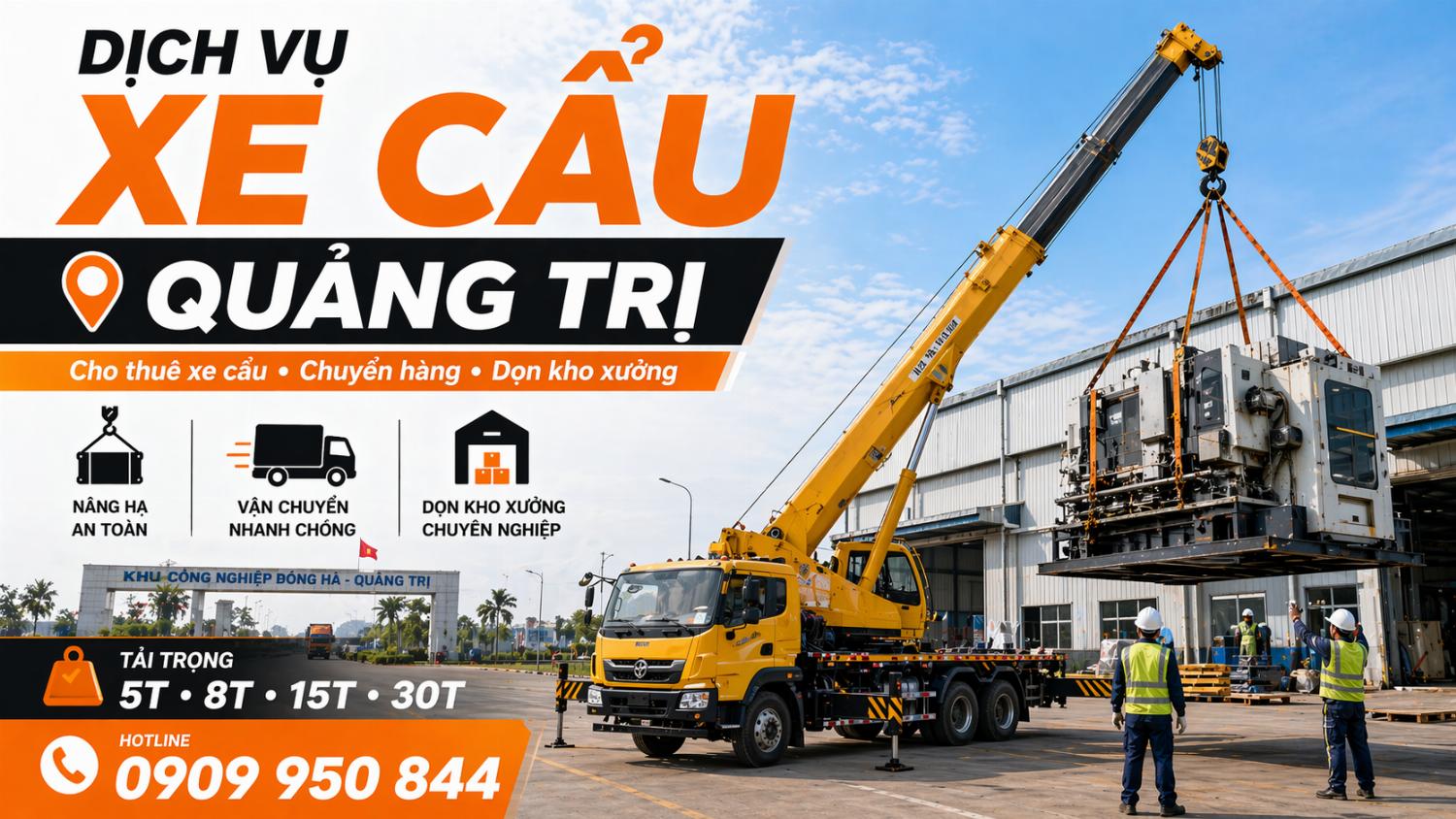 Dịch vụ cho thuê xe cẩu tải / chuyển hàng / dọn kho xưởng ở Quảng Trị Dịch vụ cho thuê xe cẩu tải / chuyển hàng / dọn kho xưởng ở Quảng Trị
