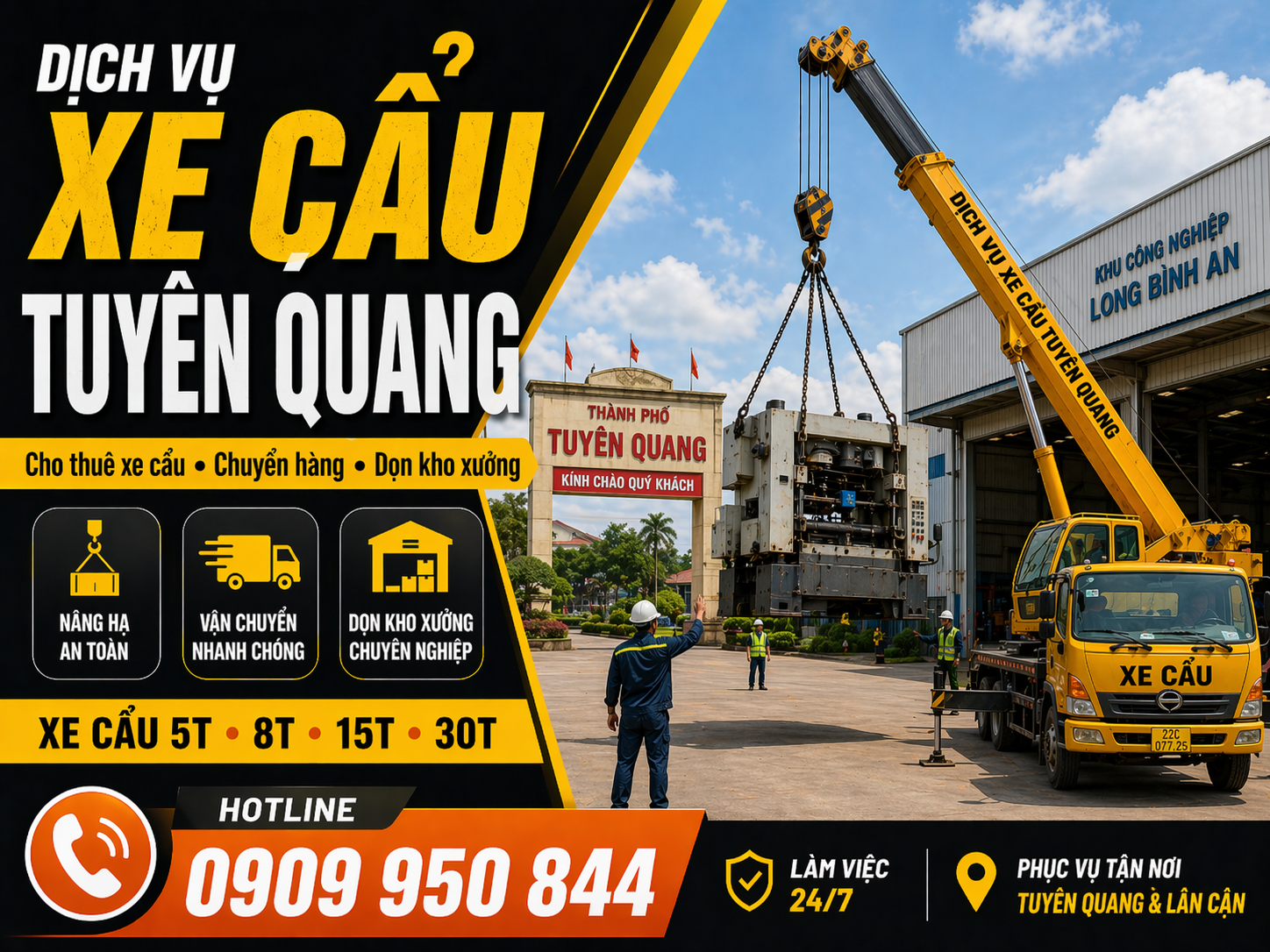 Dịch vụ cho thuê xe cẩu tải / chuyển hàng / dọn kho xưởng ở Tuyên Quang Dịch vụ cho thuê xe cẩu tải / chuyển hàng / dọn kho xưởng ở Tuyên Quang