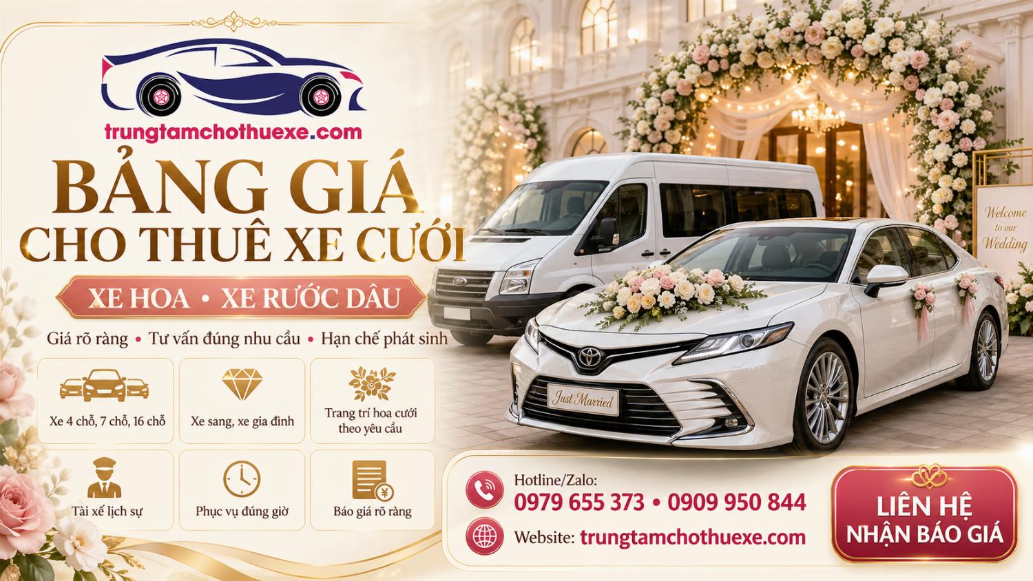 bảng giá cho thuê xe cưới bảng giá cho thuê xe cưới