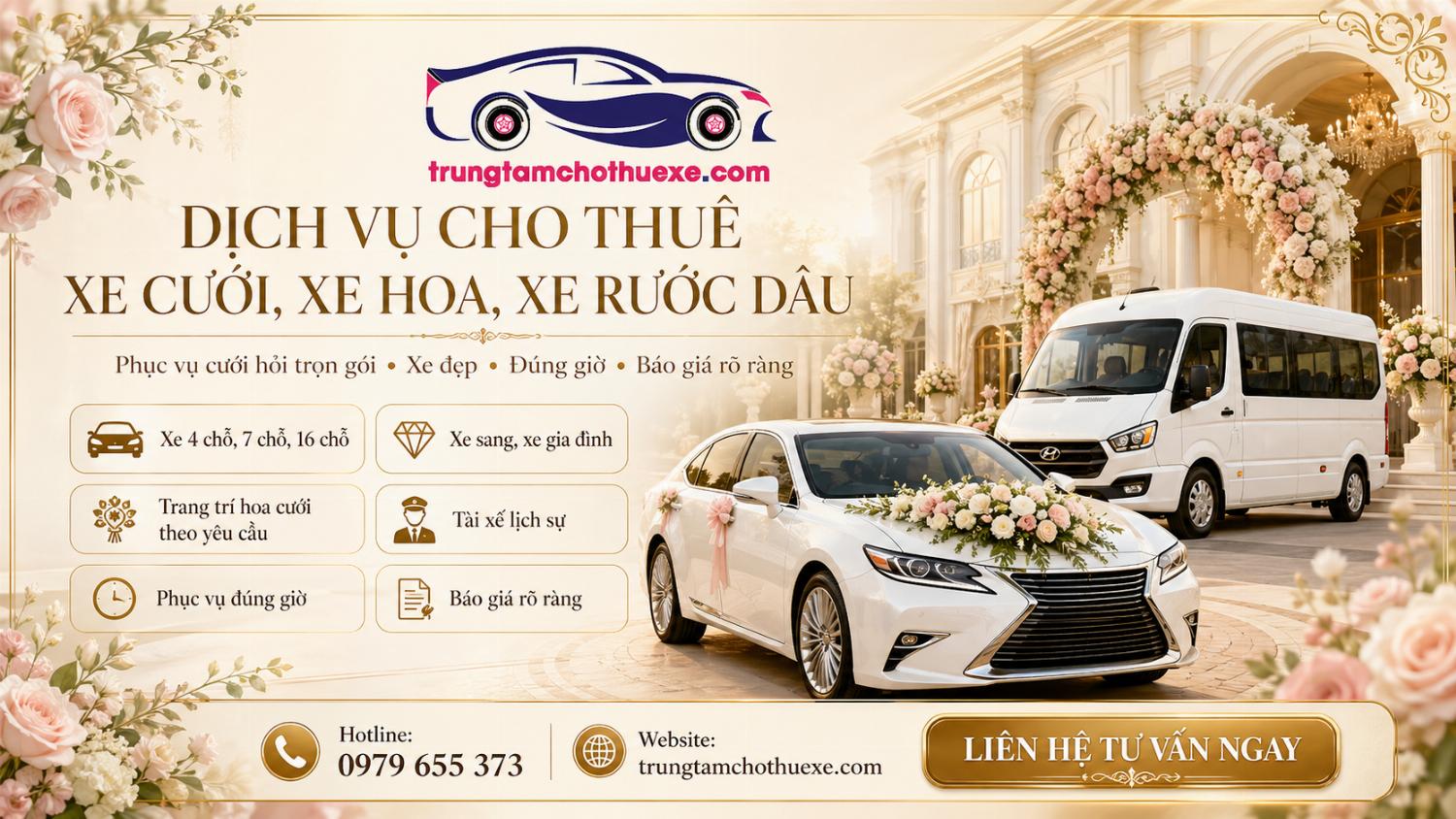 Dịch vụ cho thuê xe hoa cưới trọn gói giá rẻ