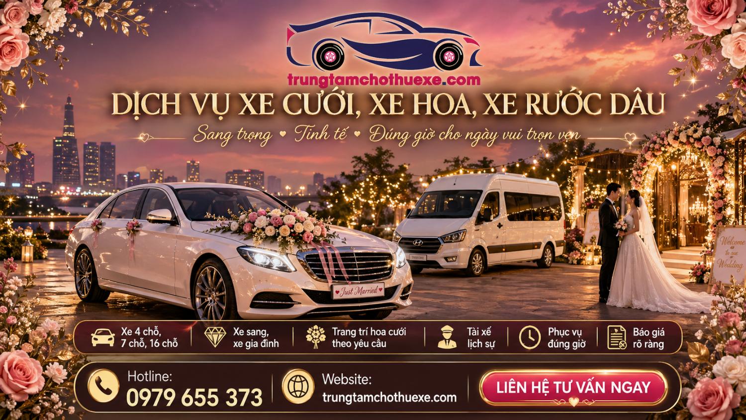 Dịch vụ cho thuê xe hoa cưới trọn gói giá rẻ