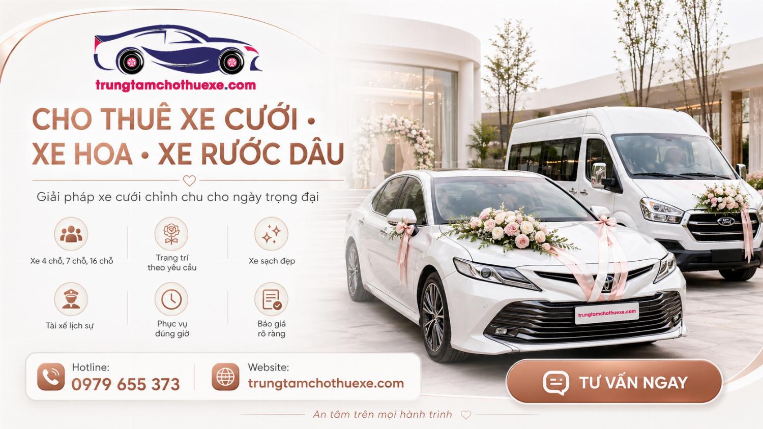 Dịch vụ cho thuê xe hoa cưới trọn gói giá rẻ