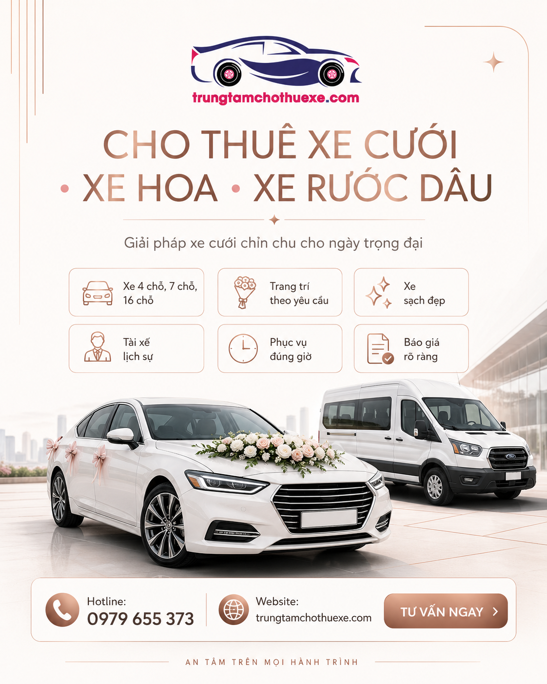 Dịch vụ cho thuê xe hoa cưới trọn gói giá rẻ