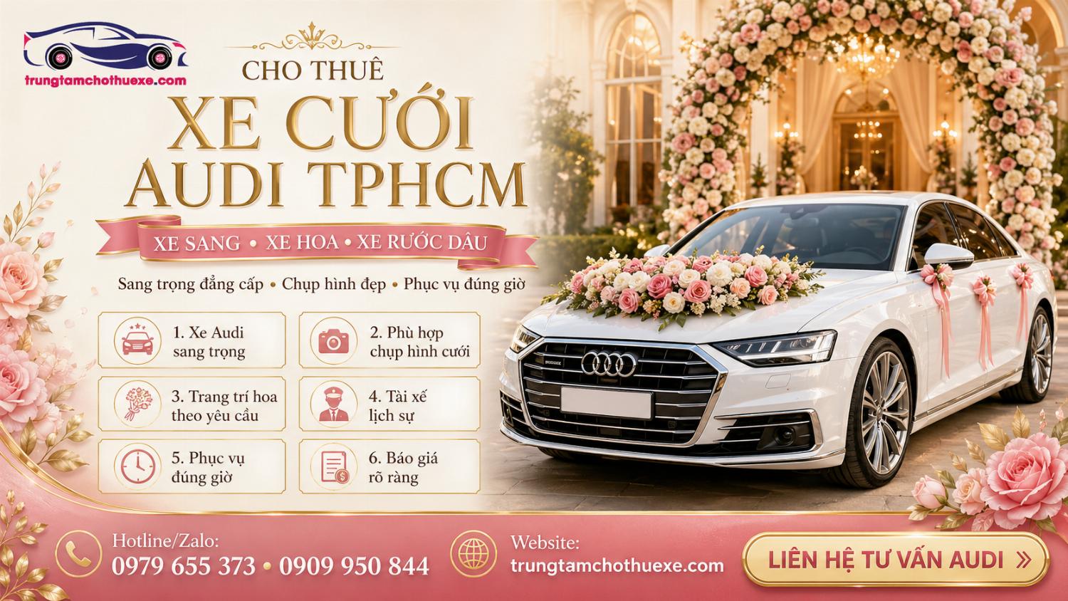 Dịch Vụ Cho Thuê Xe Cưới Audi Ở TPHCM Thanh Lịch, Hiện Đại Dịch Vụ Cho Thuê Xe Cưới Audi Ở TPHCM Thanh Lịch, Hiện Đại