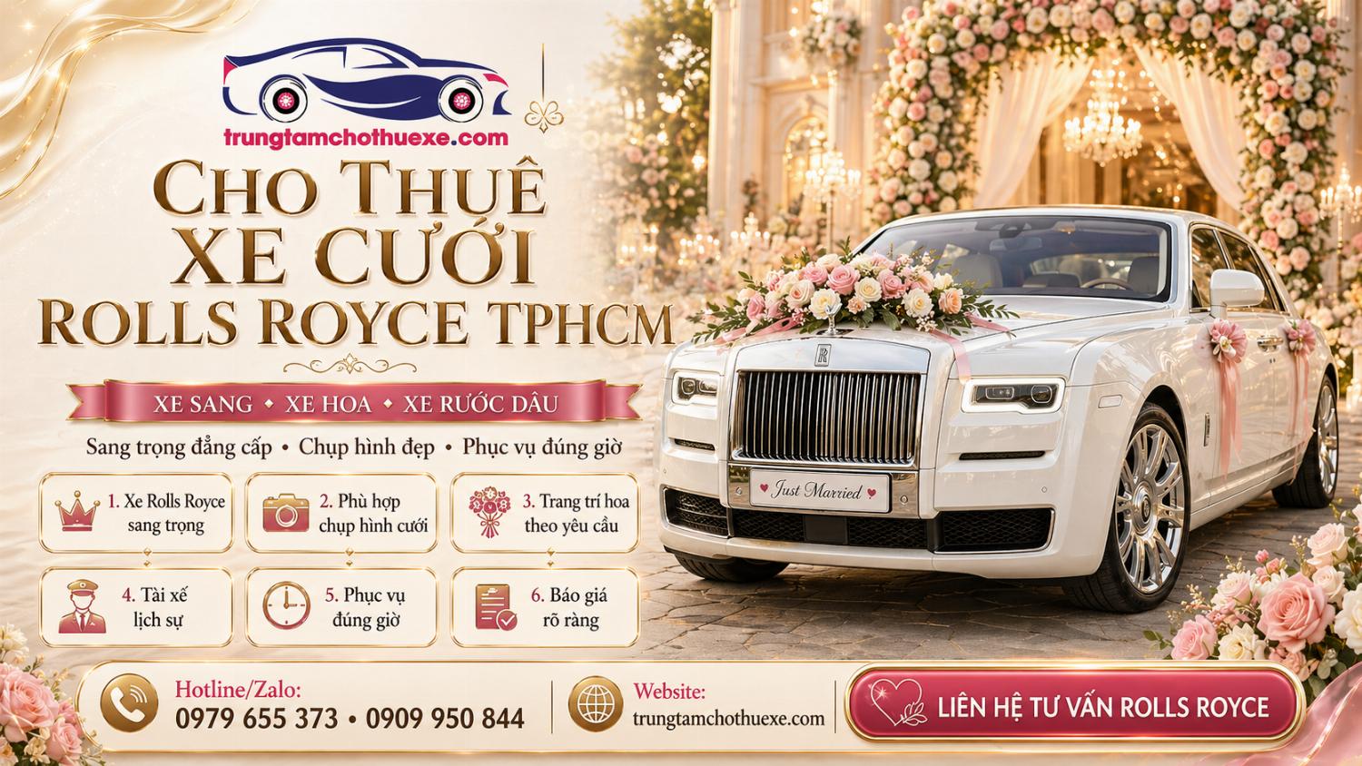 Dịch Vụ Cho Thuê Xe Cưới Rolls Royce Ở TPHCM Đỉnh Cao Sang Trọng Dịch Vụ Cho Thuê Xe Cưới Rolls Royce Ở TPHCM Đỉnh Cao Sang Trọng
