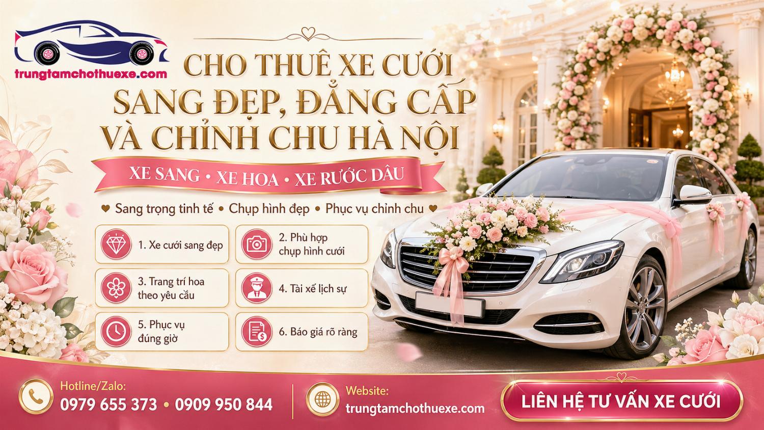 Dịch Vụ Cho Thuê Xe Cưới Sang Ở Hà Nội Đẹp, Đẳng Cấp, Đúng Chất Ngày Cưới