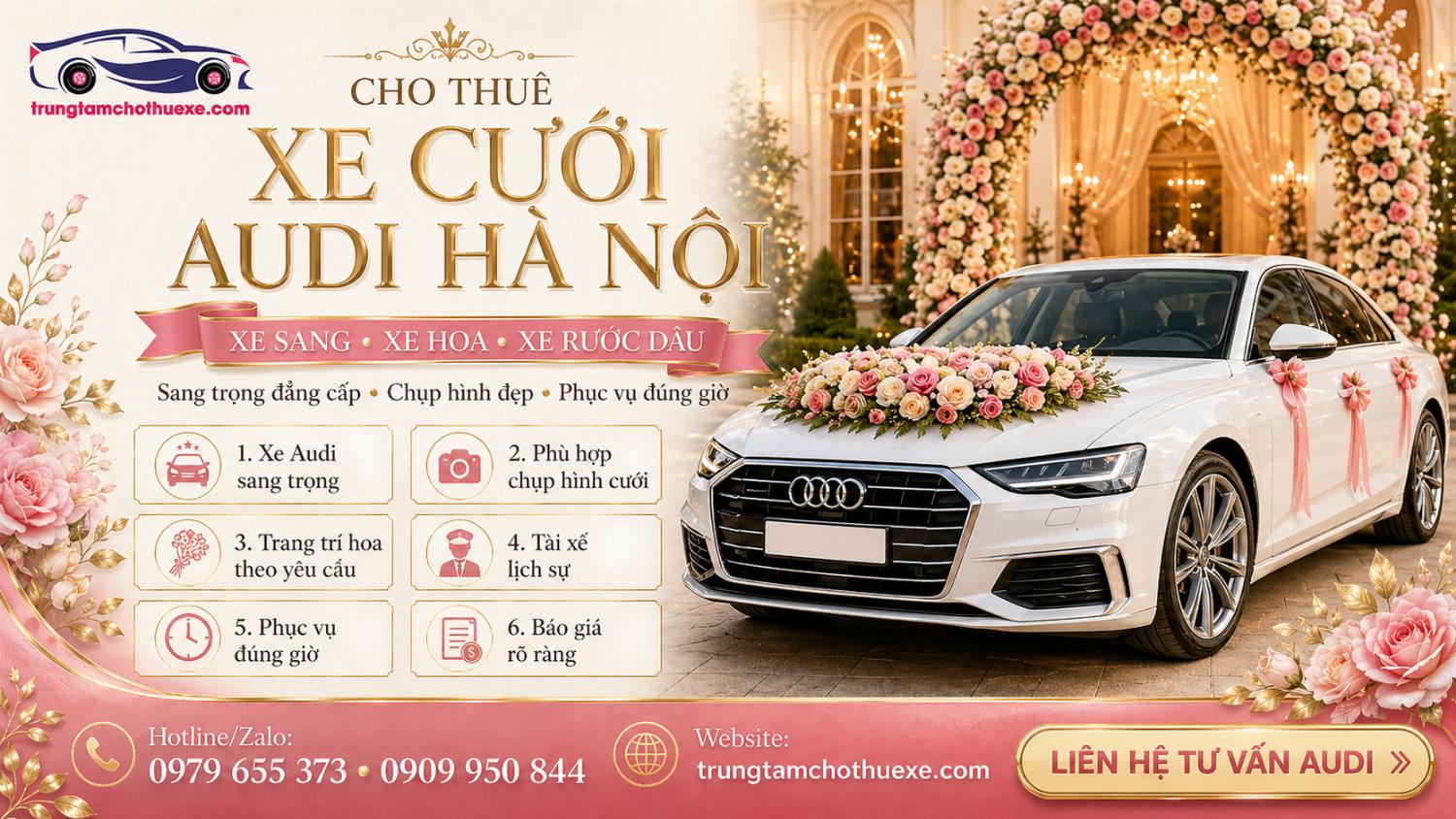 Dịch Vụ Cho Thuê Xe Cưới Audi Ở Hà Nội Thanh Lịch, Tinh Tế Dịch Vụ Cho Thuê Xe Cưới Audi Ở Hà Nội Thanh Lịch, Tinh Tế
