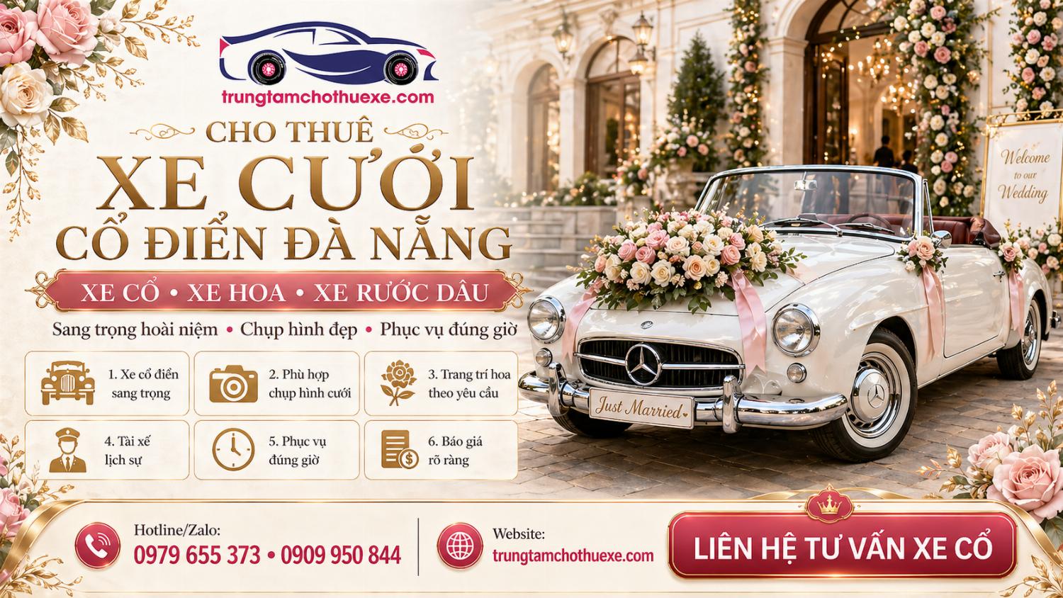 Dịch Vụ Cho Thuê Xe Cưới Cổ Điển Ở Đà Nẵng Lãng Mạn, Sang Và Có Hồn Dịch Vụ Cho Thuê Xe Cưới Cổ Điển Ở Đà Nẵng Lãng Mạn, Sang Và Có Hồn