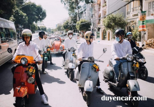 Thuê Vespa rước dâu theo xe hoa - xehoacuoi