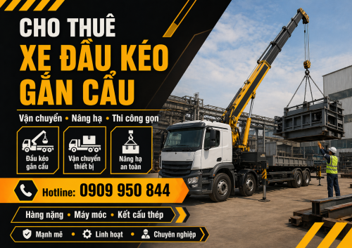 Cho Thuê Xe Đầu Kéo Gắn Cẩu Uy Tín, Nâng Hạ Và Vận Chuyển Gọn