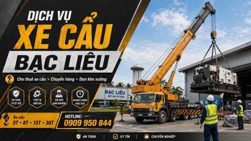 Dịch Vụ Cho Thuê Xe Cẩu Tải / Chuyển Hàng / Dọn Kho Xưởng Ở Bạc Liêu Uy Tín, Nhanh Gọn