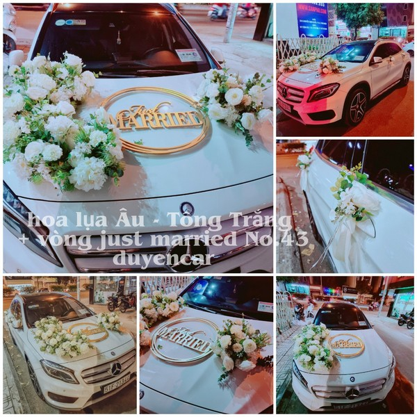Cho Thuê Hoa Lụa Trang Trí Xe Cưới TPHCM - Duyencar