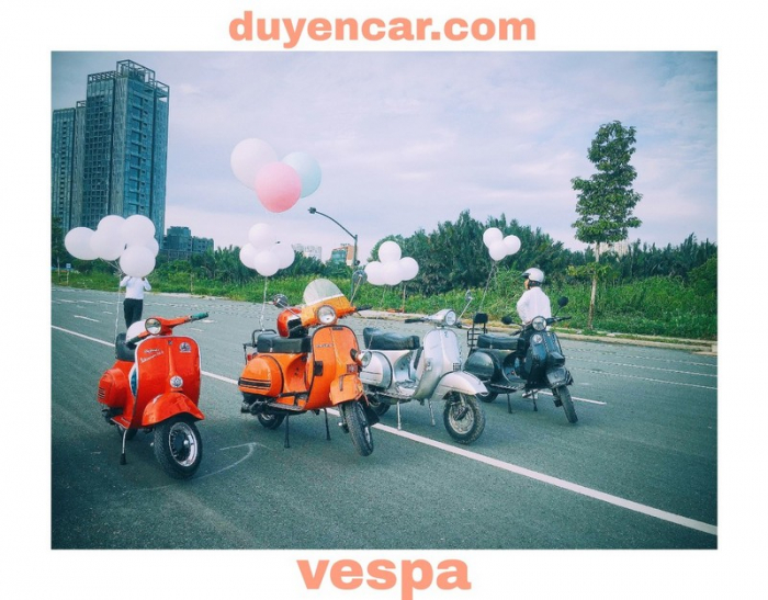 Xehoacuoi - Cho thuê xe vespa trưng bày tại Quận 1