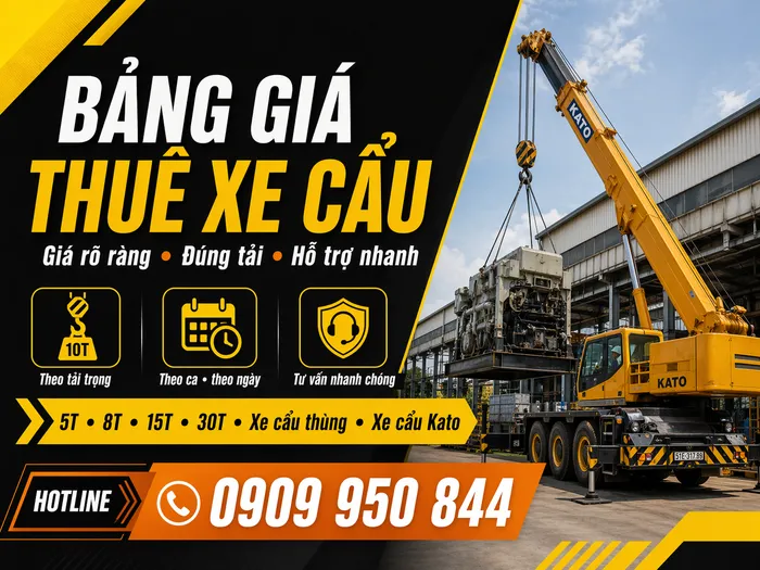 Bảng Giá Thuê Xe Cẩu Mới Nhất, Dễ Hiểu, Báo Giá Sát Công Việc