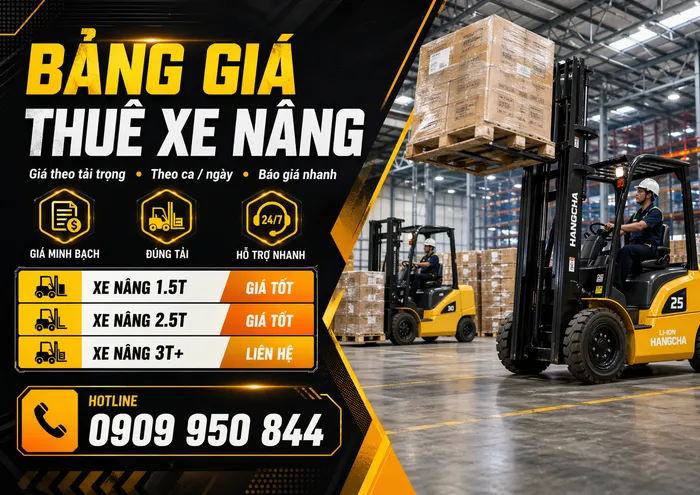 Bảng Giá Thuê Xe Nâng Mới Nhất, Dễ Hiểu, Báo Giá Sát Công Việc