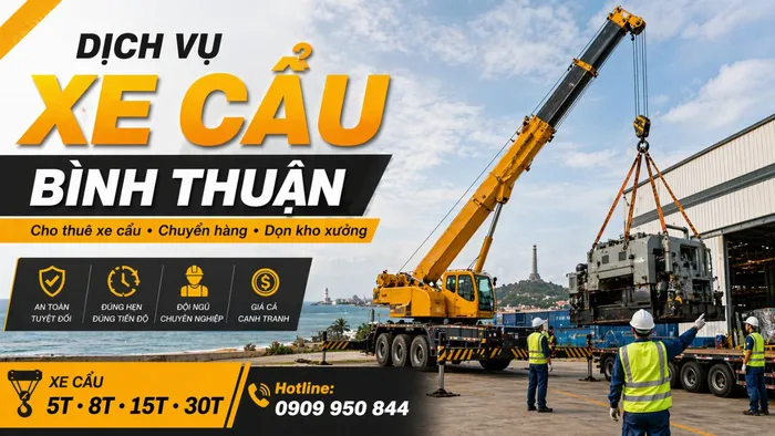 Dịch Vụ Cho Thuê Xe Cẩu Tải / Chuyển Hàng / Dọn Kho Xưởng Ở Bình Thuận Uy Tín, Nhanh Gọn