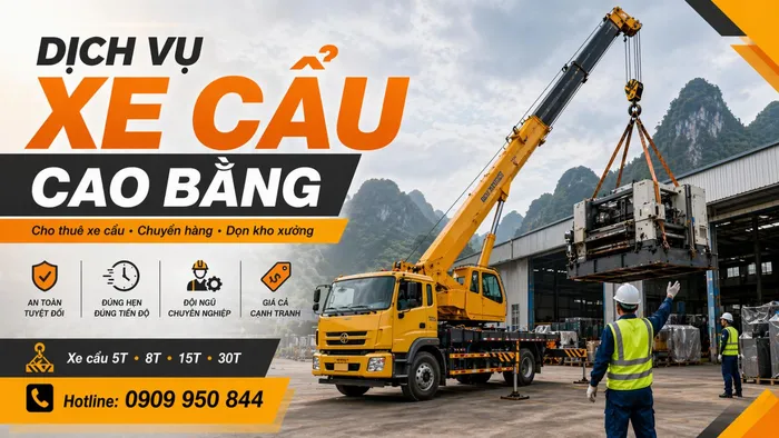 Dịch Vụ Cho Thuê Xe Cẩu Tải / Chuyển Hàng / Dọn Kho Xưởng Ở Cao Bằng Uy Tín, Nhanh Gọn