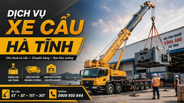 Dịch Vụ Cho Thuê Xe Cẩu Tải / Chuyển Hàng / Dọn Kho Xưởng Ở Hà Tĩnh Uy Tín, Nhanh Gọn