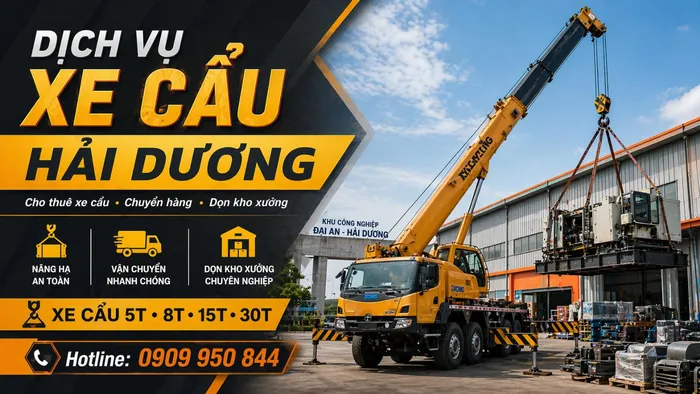 Dịch Vụ Cho Thuê Xe Cẩu Tải / Chuyển Hàng / Dọn Kho Xưởng Ở Hải Dương Uy Tín, Nhanh Gọn