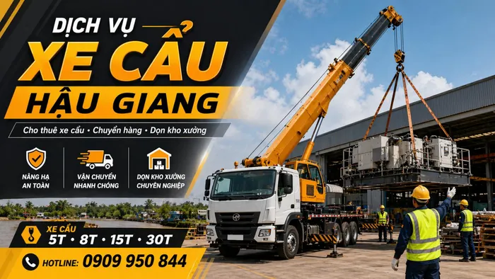 Dịch Vụ Cho Thuê Xe Cẩu Tải / Chuyển Hàng / Dọn Kho Xưởng Ở Hậu Giang Uy Tín, Nhanh Gọn