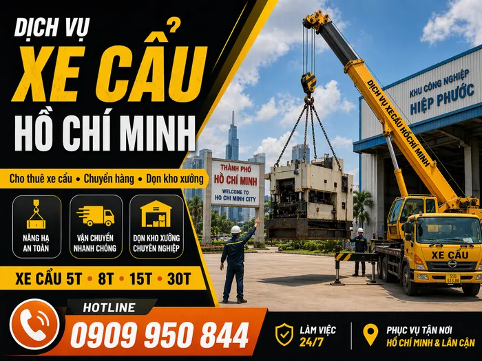 Dịch Vụ Cho Thuê Xe Cẩu Tải / Chuyển Hàng / Dọn Kho Xưởng Ở TPHCM Uy Tín, Nhanh Gọn
