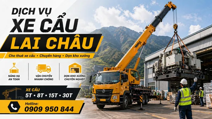 Dịch Vụ Cho Thuê Xe Cẩu Tải / Chuyển Hàng / Dọn Kho Xưởng Ở Lai Châu Uy Tín, Nhanh Gọn