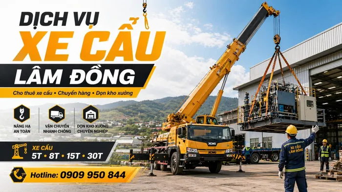 Dịch Vụ Cho Thuê Xe Cẩu Tải / Chuyển Hàng / Dọn Kho Xưởng Ở Lâm Đồng Uy Tín, Nhanh Gọn