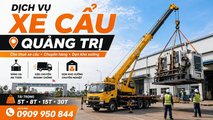 Dịch Vụ Cho Thuê Xe Cẩu Tải / Chuyển Hàng / Dọn Kho Xưởng Ở Quảng Trị Uy Tín, Nhanh Gọn