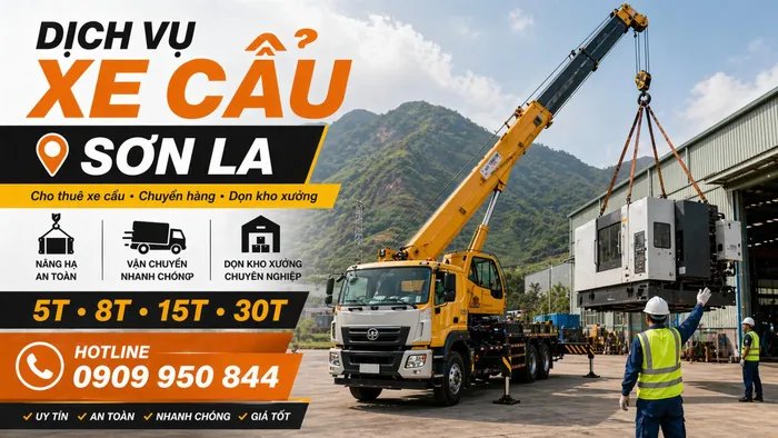 Dịch Vụ Cho Thuê Xe Cẩu Tải / Chuyển Hàng / Dọn Kho Xưởng Ở Sơn La Uy Tín, Nhanh Gọn
