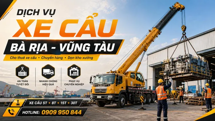 Dịch Vụ Cho Thuê Xe Cẩu Tải / Chuyển Hàng / Dọn Kho Xưởng Ở Bà Rịa - Vũng Tàu Uy Tín, Nhanh Gọn