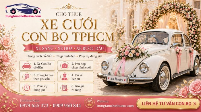 Cho Thuê Xe Đám Cưới Con Bọ Ở TPHCM Đẹp, Lãng Mạn, Có Gu