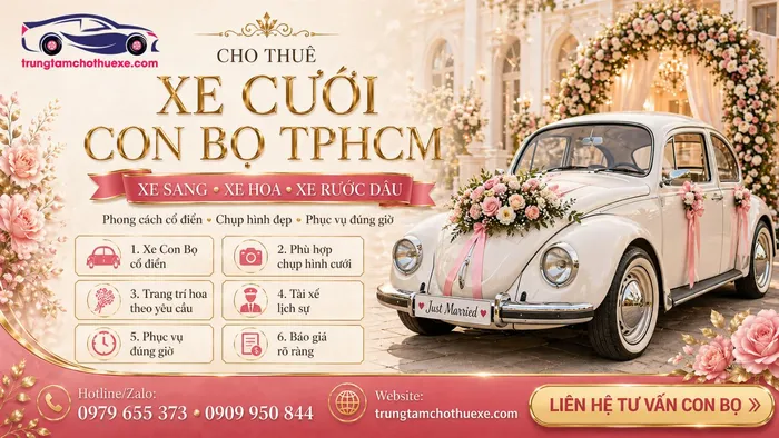 Cho Thuê Xe Đám Cưới Con Bọ Ở TPHCM Đẹp, Lãng Mạn, Có Gu