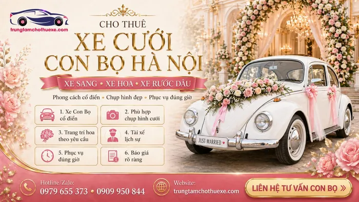 Dịch Vụ Cho Thuê Xe Cưới Con Bọ Ở Hà Nội Cổ Điển, Dễ Thương, Nổi Bật