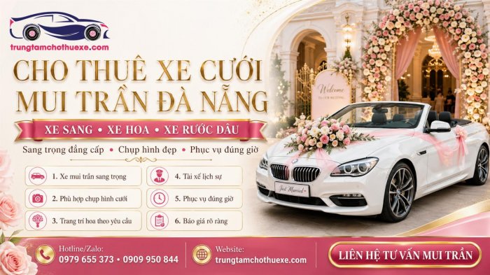 Dịch Vụ Cho Thuê Xe Cưới Mui Trần Ở Đà Nẵng Nổi Bật, Lãng Mạn